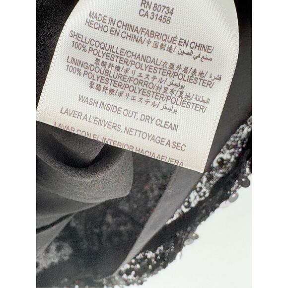 BCBG Maxazria Sequin Dress Carole Strapless Women 0 Petite Black Short Party - Picture 8 of 11